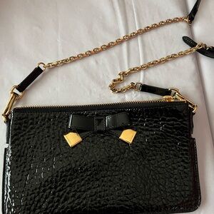 Burberry Textured Black Crossbody Bag with Gold Accents